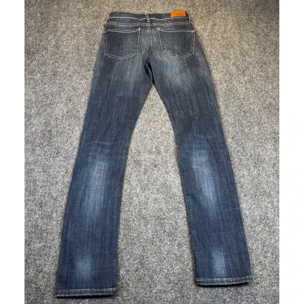 NEW Express‎ Cropped Skinny Mid Rise Distressed Jeans Dark Wash Women's Size 00